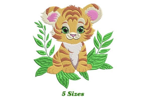 Cute Baby Tiger: A Charming Embroidery Design for Handmade Gifts