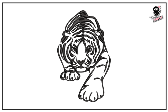 Tiger Outline: A Whimsical Wild Animal Design for Holiday Gifts